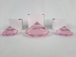 3 Rosé Glaskristalle