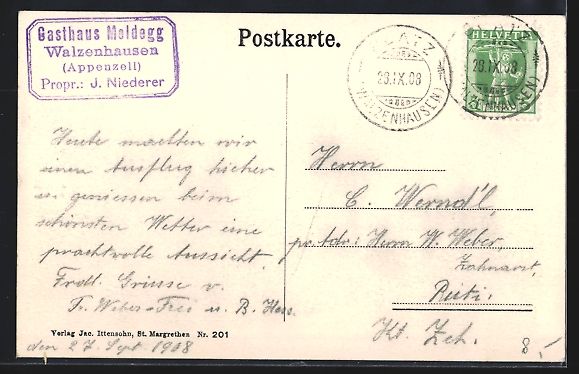 Ansichtskarten: Walzenhausen /Appenzell, Panorama von de – Gebraucht aus Berlin von bartko-reher 1