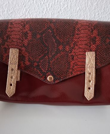 Sac Paul Marius bordeaux, motif python