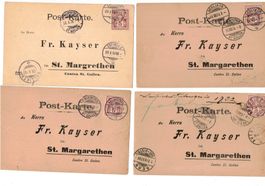 St. Margrethen  Zofingen Postkarten 1897 1894 1898 Raritäten