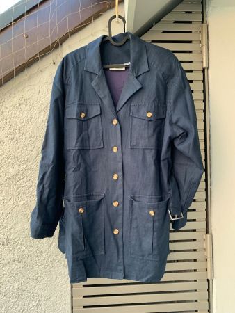 💙 Veste saharienne bleu marine à boutons dorés – Taille M