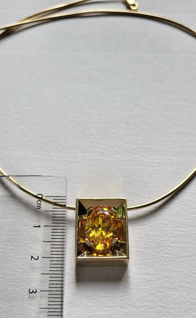 Catenine: Gold 585 Collier Mit Stein Anhänger – Usato da Wald ZH venduto da Aniade 1