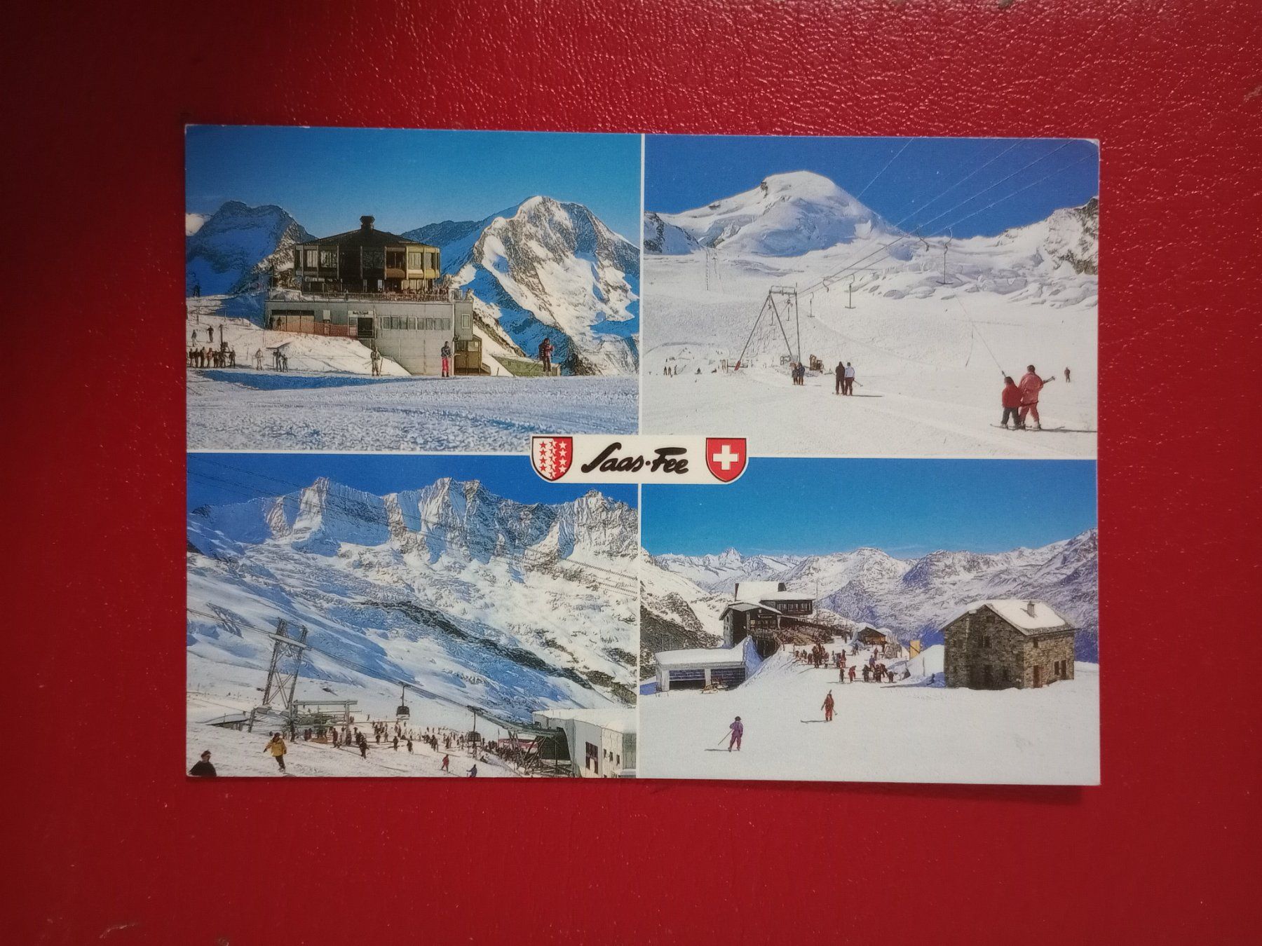 Cartoline postali: Saas-Fee Wallis mehrbildrig Skigebiet – Usato da Küttigen venduto da Melisch1000