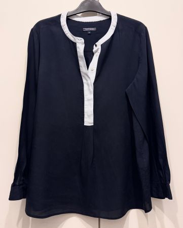 Chemise TOMMY HILFIGER, style tunisien, dark navy, taille 10
