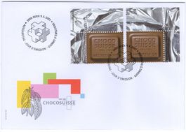 2001 100 Jahre CHOCO SUISSE mit Bogenecken auf seltenem FDC