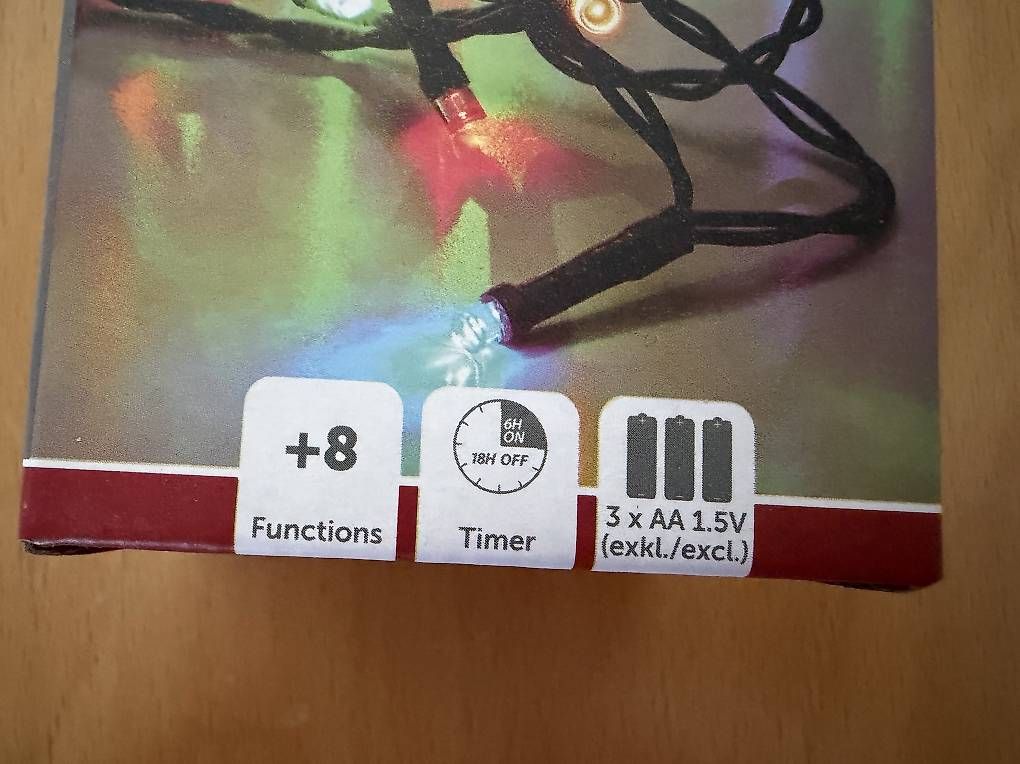 Ghirlande e barre luminose: neuer 24 LED Lichterkette, bunt, mit Timer – Nuovo e nell'imballaggio originale da Necker venduto da liq24 1