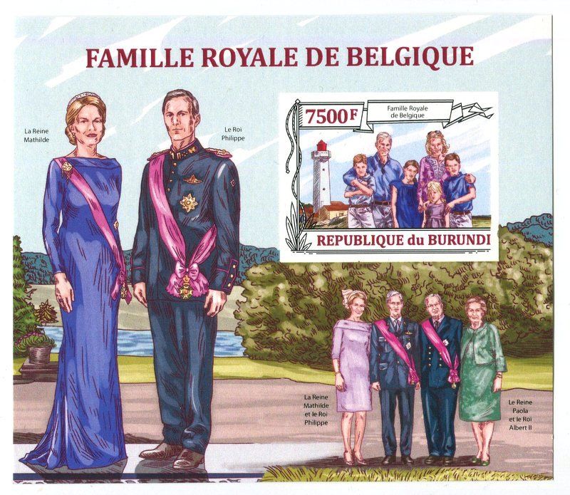 Tutti i francobolli: Block "Königin Mathilde und König Philippe". Burundi – Nuovo e nell'imballaggio originale da Basel venduto da Butsch5