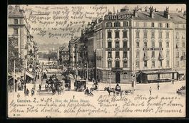 Genève, Rue du Mont Blanc et Hotel Suis