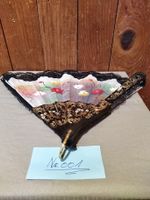 Schöner dekorativer Handfächer mit Blumenmuster, wie neu!