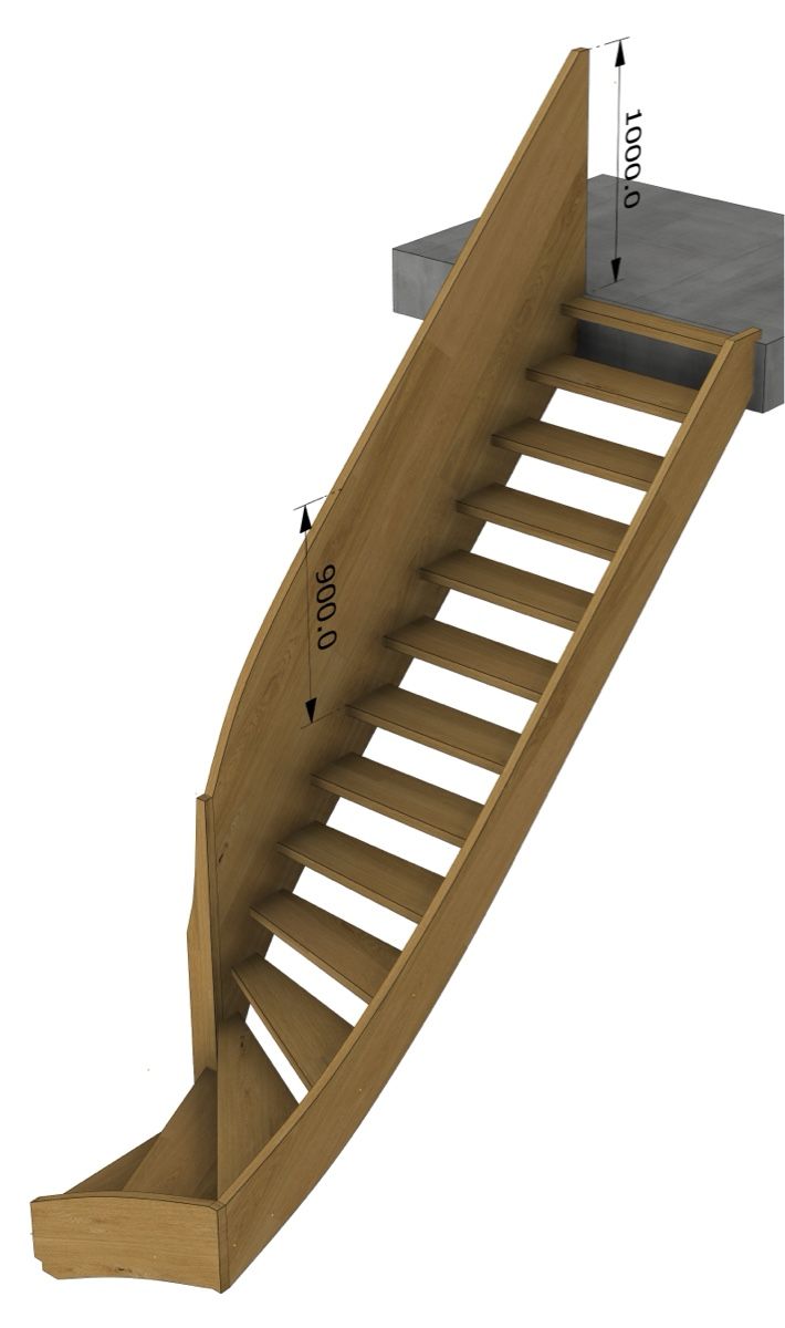 Escaliers: Escalier chêne massif – Neuf avec emballage d'origine à Rossemaison par dbmenuiserie 2
