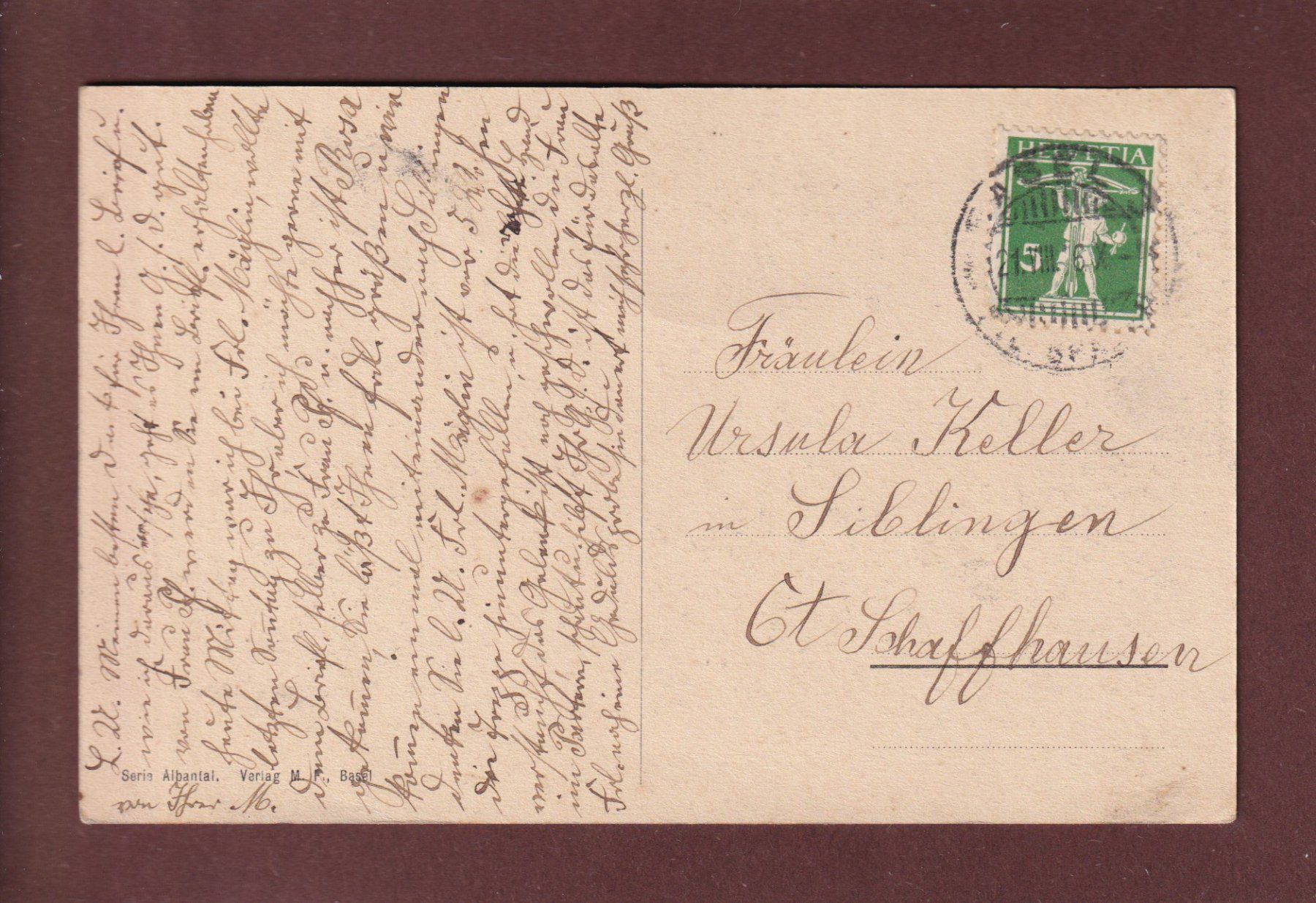 Cartoline postali: BASEL - St. Albanstift - 1916 – Usato da Pully venduto da nicecards 1