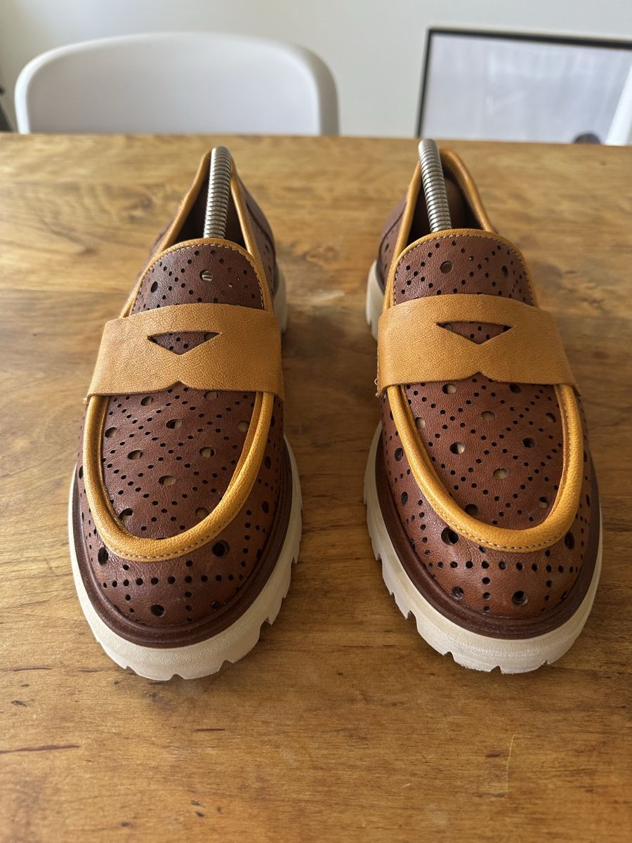 Damenschuhe: Mocassins Mat20 cuir marron perforé pointure 37 – Neu (gemäss Beschreibung) aus Châtelaine von Alexandra.jankowski 2