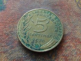 FRANCE  5 Centimes  1980