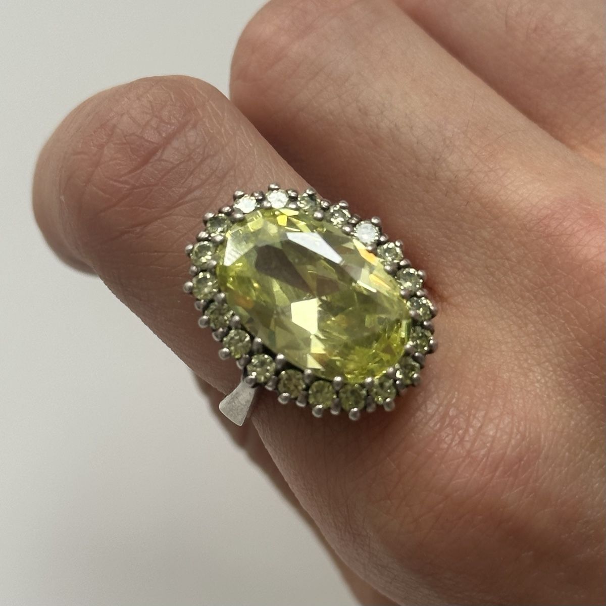 Anelli: Massive Silber 925 Peridot Solitär Ring  – Usato da Givisiez venduto da dor_xb9k 4