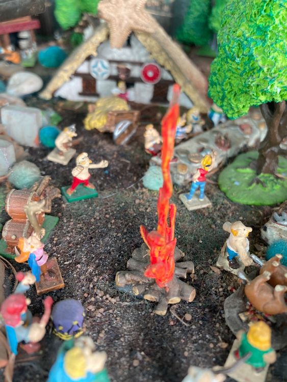 Astérix & Obélix Scène Le Village Et Le Tapis Volant