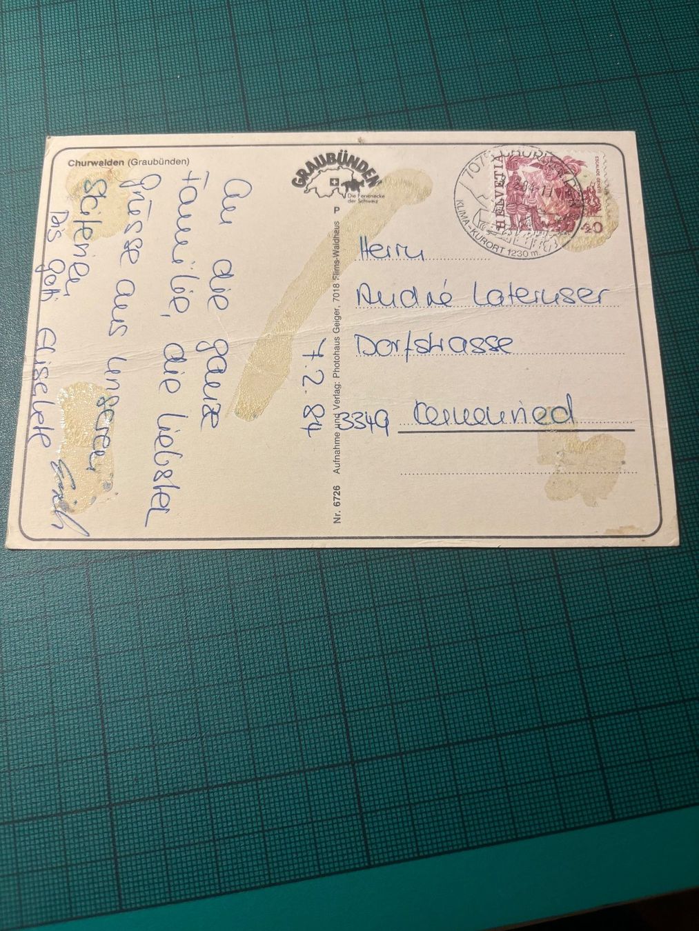 Cartoline postali: CHURWALDEN  GR. – Usato da Utzenstorf venduto da Rose0303 1