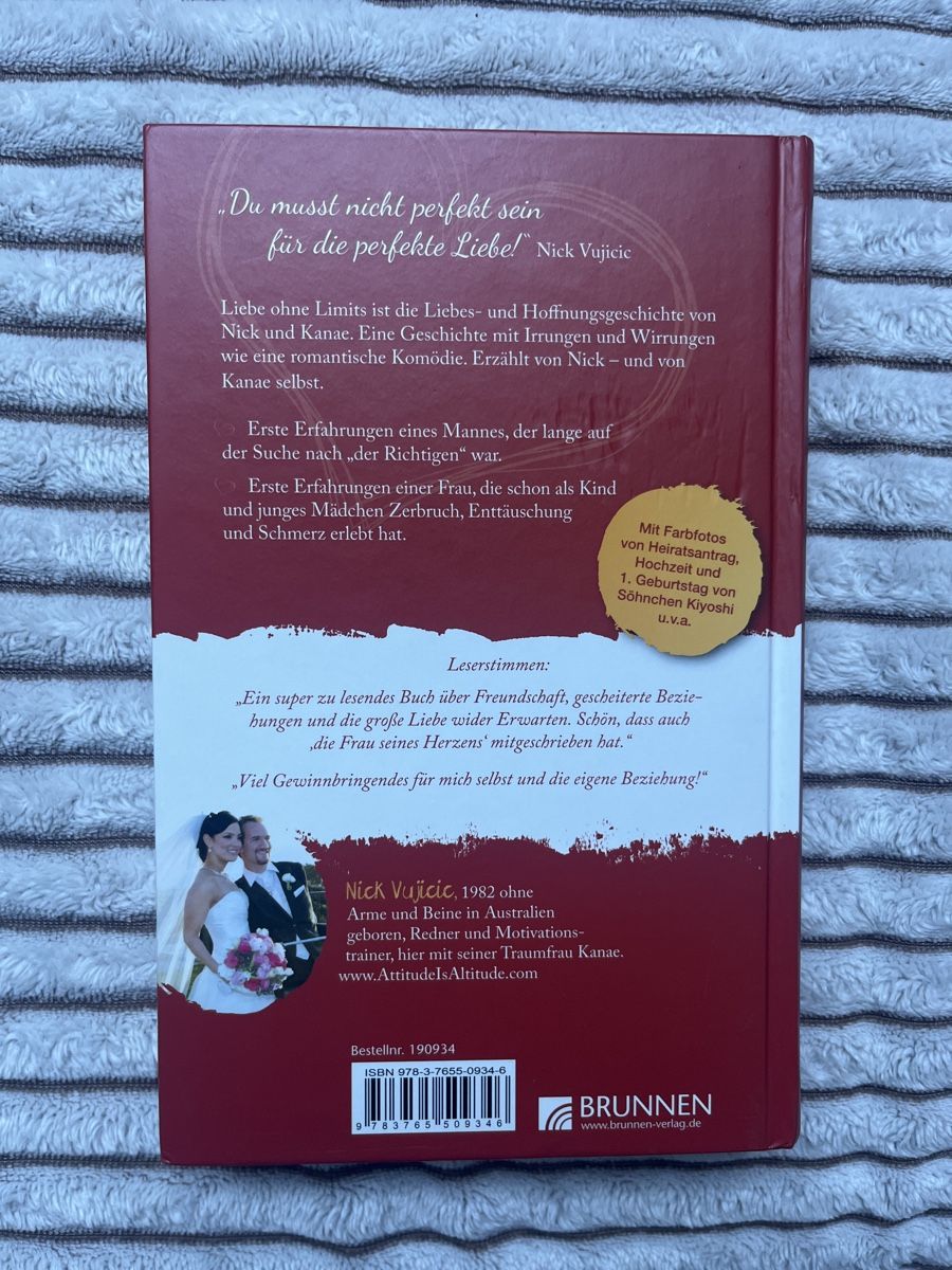 Libri: Nick Vujicic Liebe ohne Limits Buch – Nuovo (secondo la descrizione) da Kaisten venduto da saleforfun 1