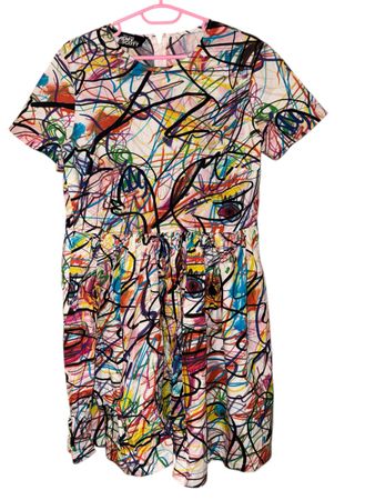 Jeremy Scott Scribbles Kleid S/M