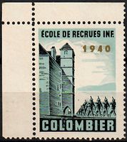 Colombier, gezähnt, vom Bogenrand, Aufdruck gold, Wit. 2/1