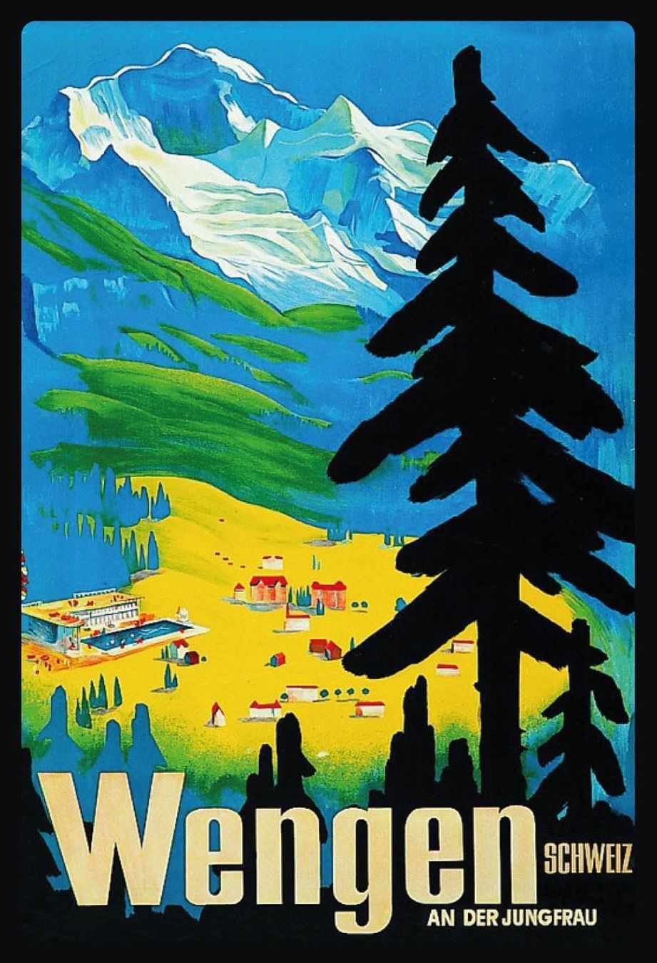Insegne: Blechschild-WENGEN-AN DER JUNGFRAU – Nuovo e nell'imballaggio originale da Rupperswil venduto da big-one-sale