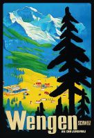Blechschild-WENGEN-AN DER JUNGFRAU
