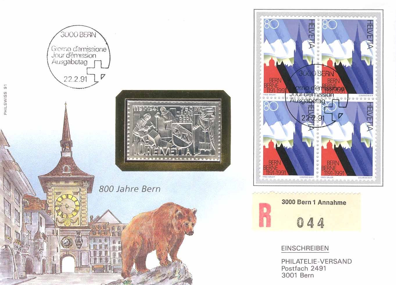 Tutti le monete: Münzbrief 800 Jahre Bern – Usato da Eschlikon TG venduto da PhilCon