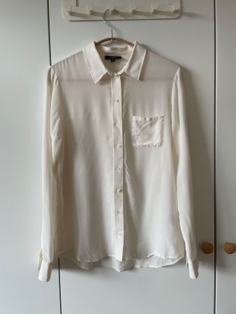 Caroll Paris EDLE Seidenbluse 100% Seide Off-White/Creme 36