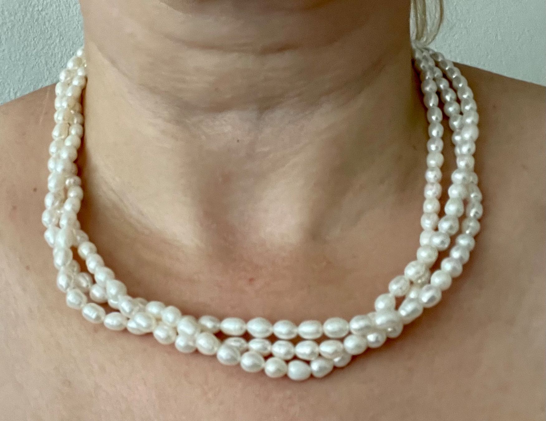 Ketten: Süsswasser Perlenkette 3 in 1 – Neu (gemäss Beschreibung) aus Nussbaumen AG von Habiana