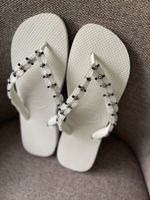 Havaianas Flip-Flops Gr. 39/40 Weiss mit Perlen sommerlich 4