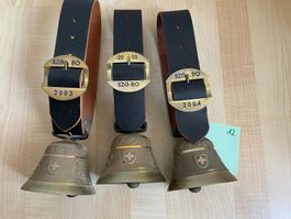 3 Berger Giesserei Schaf Glocken mit Lederriemen