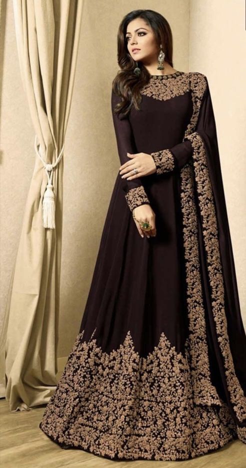 Vestiti: Das elegante Espresso-Bestickte Georgette-Kleid! – Nuovo e nell'imballaggio originale da Murgenthal venduto da mah_vy9v