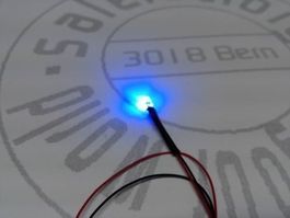 Blink-LED blau 3mm 12V verkabelt
