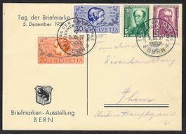 1937, J81-84 auf Privatkarte Tag der Briefm. ab 1 Fr.(15898)