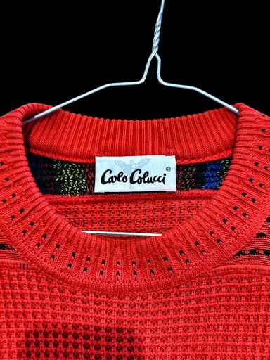 Carlo Colucci Maglioni & Felpe: Carlo Colucci Rot Gemusterter Pullover - Größe 56 – Usato da Zug venduto da vinokilo 4