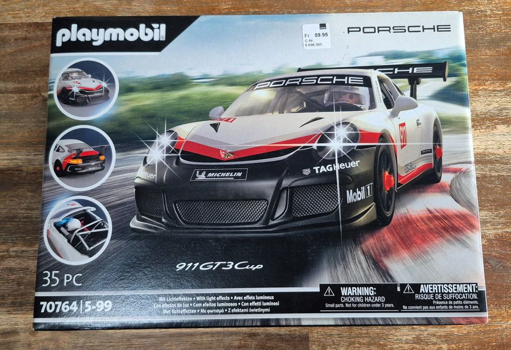 Playmobil – Porsche 911 GT3 Cup – 70764 – Voiture De Course – Effets Sonores Et Lumineux – 1 Figurine