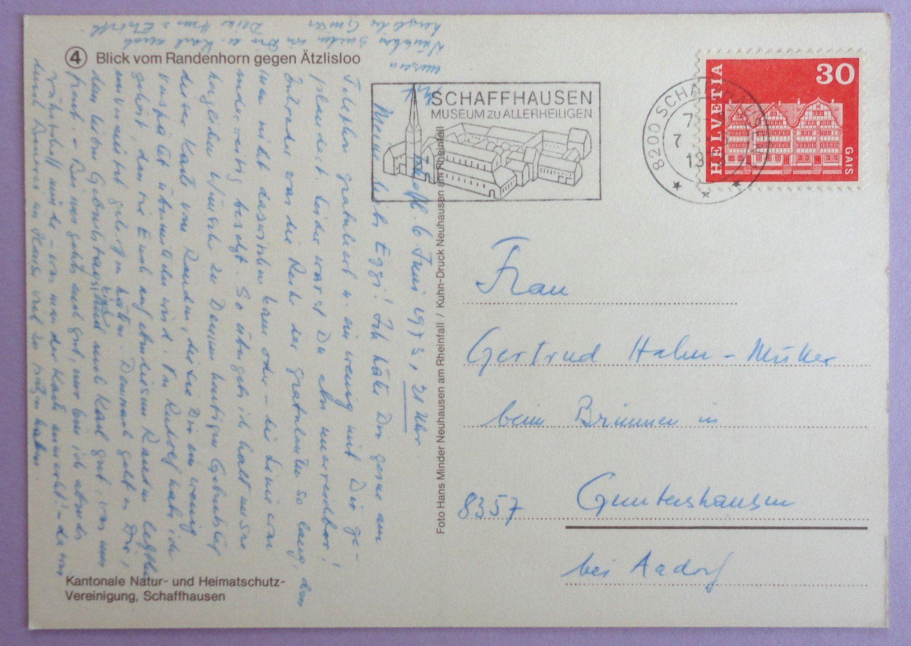 Cartoline postali: Blick vom Randenhorn gegen Ätzlisloo – Usato da Fétigny venduto da Billy2miny 1