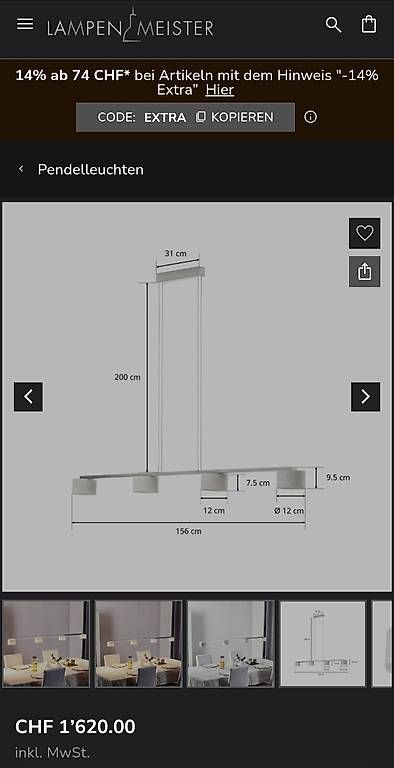 Lampadari & plafoniere: Pendelleuchte Serien Lighting Reef LED 4 – Usato da Dättwil AG venduto da sar_7kqc 4