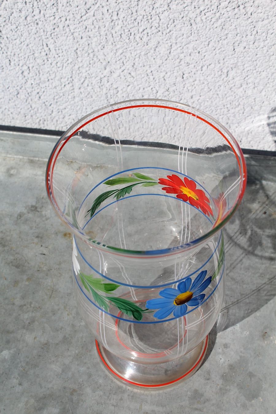 Vasi & Recipienti: Vintage Glas Vase , Blümchen Handbemalt – Usato da Locarno venduto da fripui 3