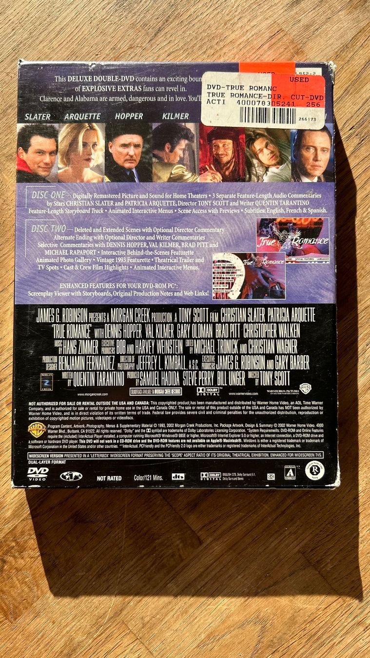 Alle DVDs: True Romance - director’s cut - Rare edition – Gebraucht aus Lugano von  1