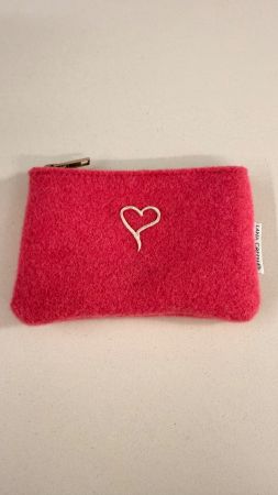 Kleine Filz Tasche mit Herzprintpink Lana Green