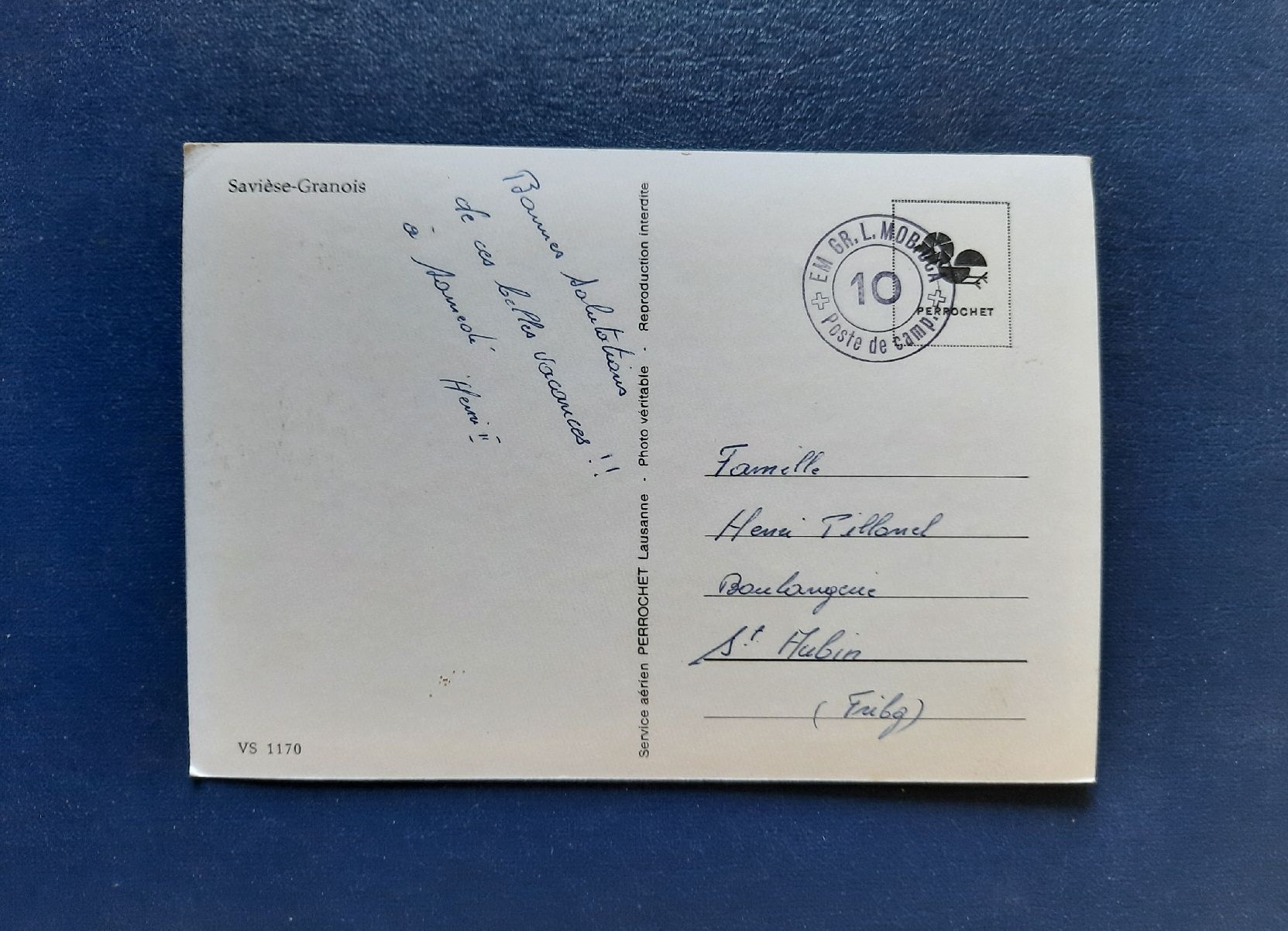 Cartoline postali: Ansichtskarte Savièse-Granois, 4 Bilder, gest. Feldpost – Usato da Marly venduto da neu-adlerauge65 1