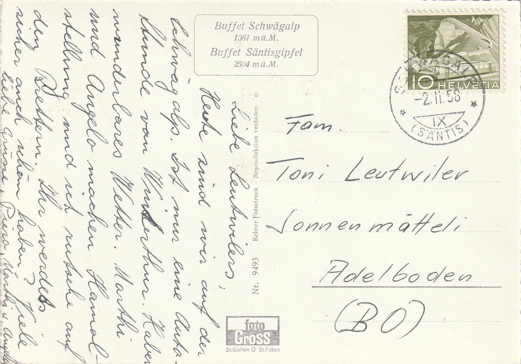 Cartoline postali: Säntis Schwebebahn – Usato da Rorschacherberg venduto da fratovi2 1