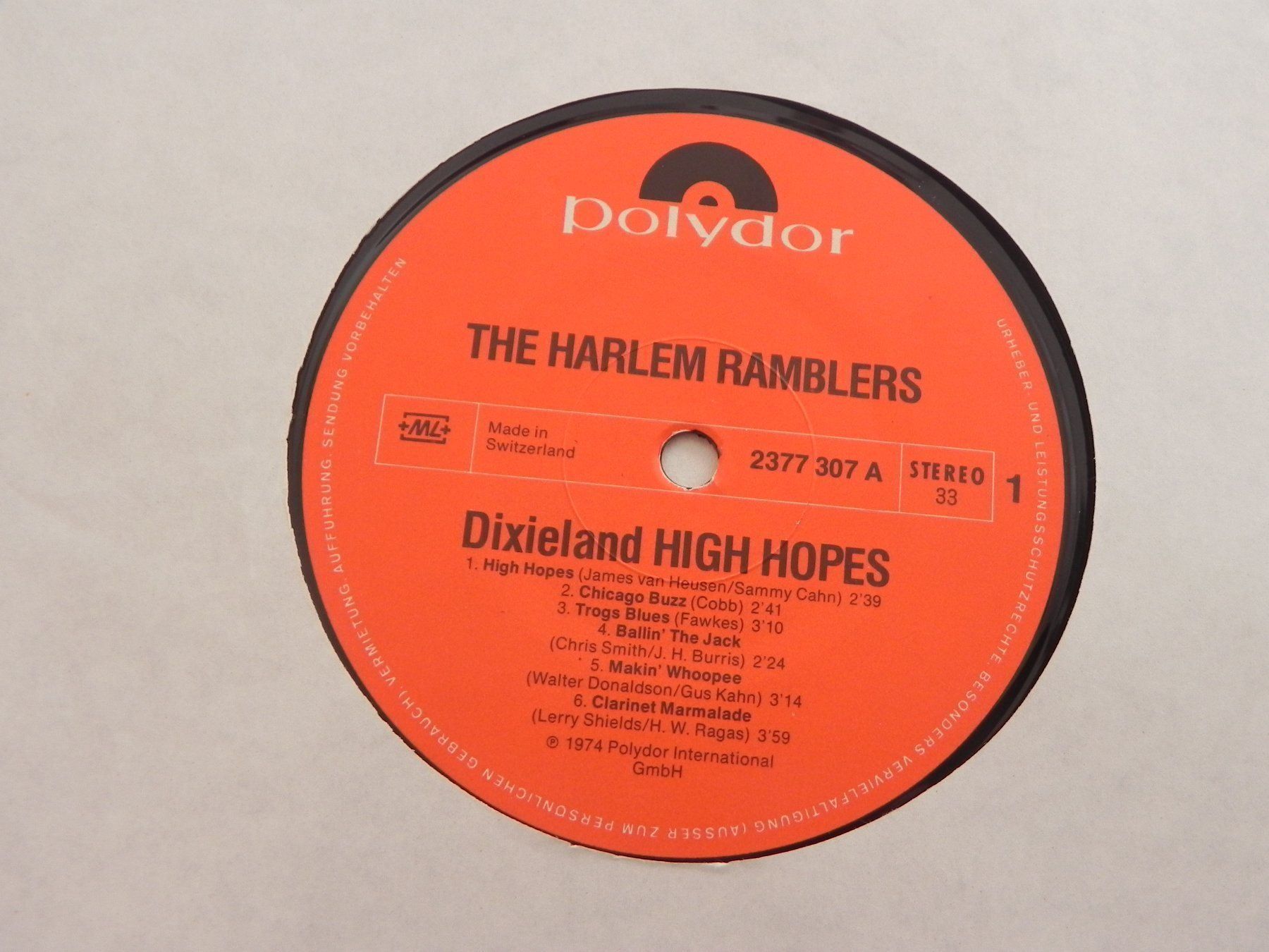 Dischi in vinile: LP CH Jazz The Harlem Ramblers Autogramm – Usato da Siebnen venduto da krimsie 2