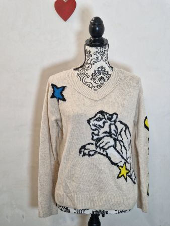 Wolle-Kaschmir Pullover beige Marc Cain Gr S guter Zustand