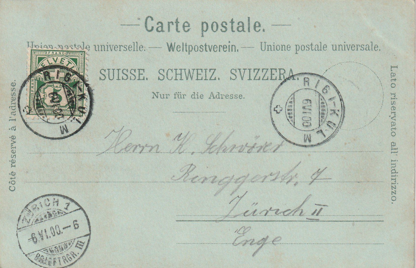 Cartoline postali: Rigi Schnurtobelbrücke Litho – Usato da Rorschacherberg venduto da fratovi2 1