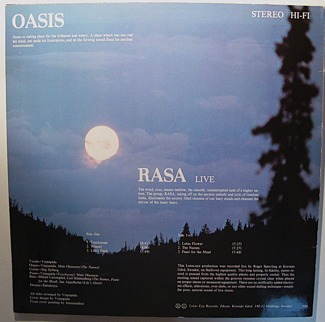 Dischi in vinile: RASA "Oasis"  LP in NEAR MINT! – Usato da Monthey venduto da Pingmub 2