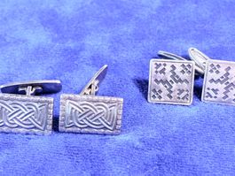 2 Paar Manschettenknöpfe, 925 Silber, 24 g schwer