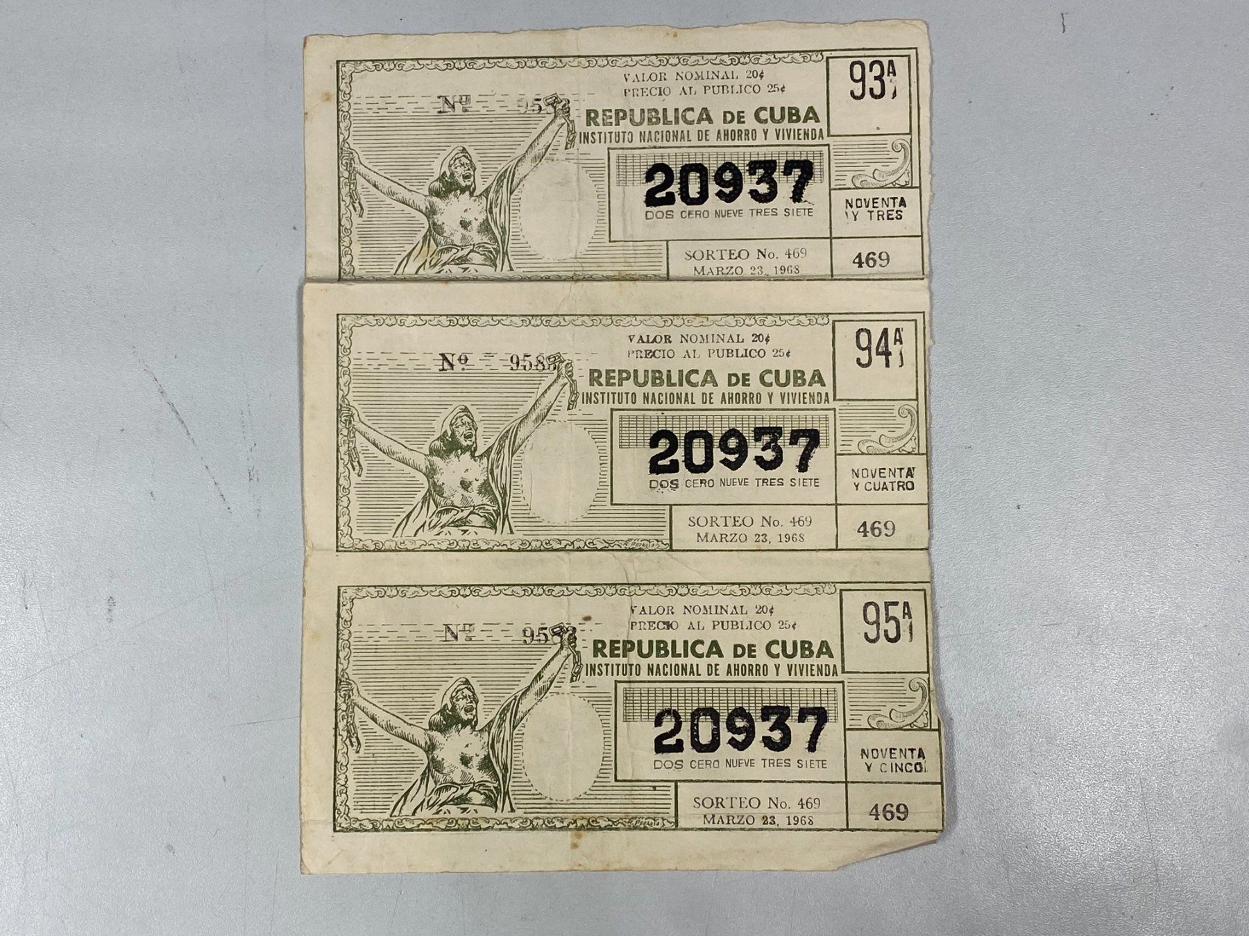 Documenti: CUBA Lotterie-Schein 1968 /// H258 – Usato da Bern venduto da JMsoehne1987 1