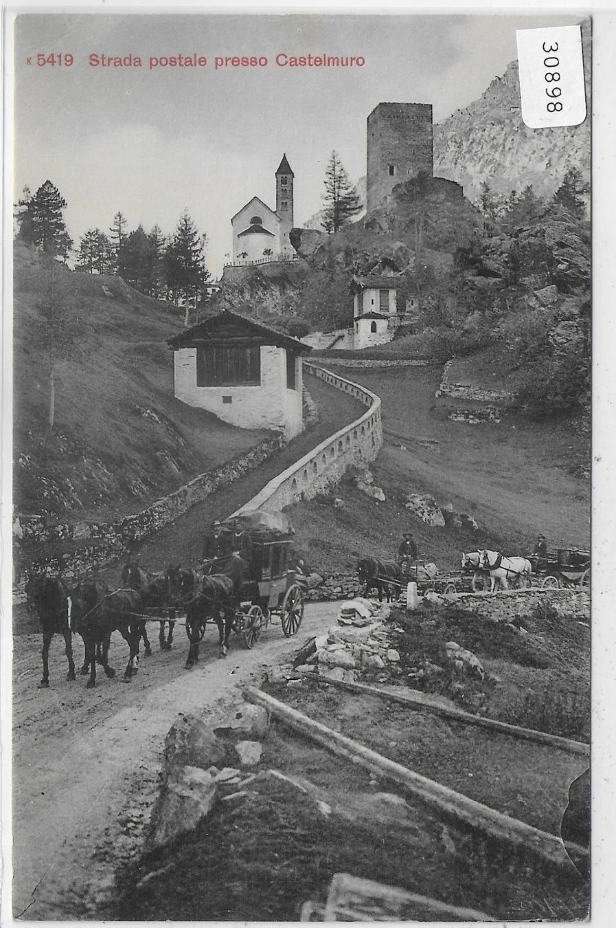 Cartoline postali: Strada postale presso Castelmuro – Usato da Ettingen venduto da Kartenplanet