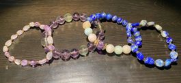 Edelstein Armband Set - Amethyst Rosenquarz Quarz Sodalith ✨